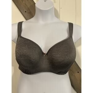 Cacique Lightly Lined Balconette Sexy Bra 40DDD Gray Lace